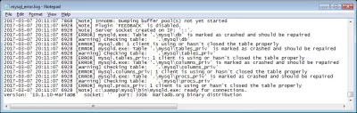 PHPMyAdmin repair table : MySQL table is marked as crashed and should be repaired