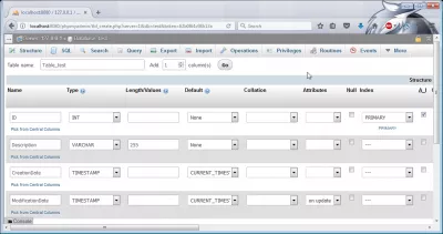 mySQL created and updated timestamp : PHPMyAdmin table creation interface 