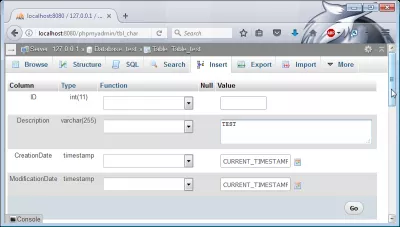 MySQL נוצר ועודכן חותמת זמן : כניסה חדשה לטבלה