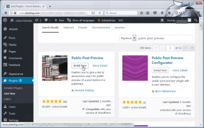 Post link preview WordPress : Public Post Preview WordPress plugin installation