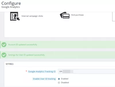 Prestashop Google Analytics izsekošana : Izsekošanas ID saglabāts
