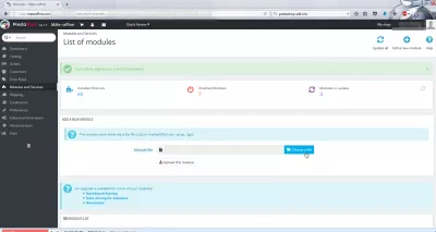 PrestaShop मैन्युअल रूप से मॉड्यूल स्थापित करें : बैक ऑफिस पर एक नया मॉड्यूल जोड़ें