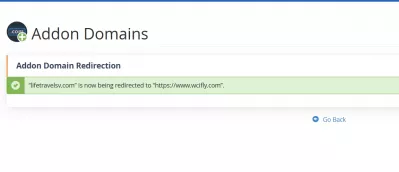 cPanel preusmjerava naziv virtualne domene na drugi URL : Potvrda stvaranja preusmjeravanja