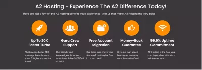 A2 Hosting Review - 托管Web托管，具有更快的网站加载速度 : A2托管福利的少数：20x更快的涡轮增压，免费帐户迁移，99.9％正常运行时间