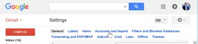 Setup Gmail me domain GoDaddy ose një tjetër domain : Llogaritë dhe opsionet e importit në Gmail