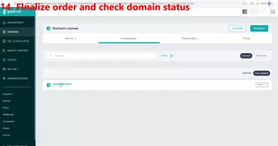 Przenieś domenę z Bluehost do Squarespace, Gandi lub innego rejestratora To proste: 16 kroków ze zdjęciami : 14. Sfinalizuj zamówienie i sprawdź status domeny