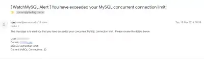 cPaneli kasutusressurss üle limiidi: peatage Wordpressi cron : WatchMySQL Alert - olete ületanud MySQL samaaegse ühenduse limiidi