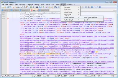 XML formatter Notepad++ XML plugin indent html : Show plugin manager in Notepad++ plugins option menu