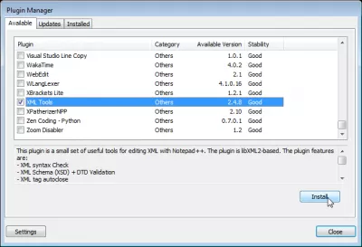 Kaip formatuoti XML Notepad ++ : "XML Tools" įskiepio diegimas