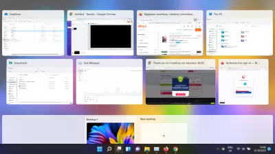 Windows 11 Pregled: Trebate li nadograditi? : Windows 11 Prikaz zadataka omogućuje vam organiziranje različitih stolnih računala na zaslonu