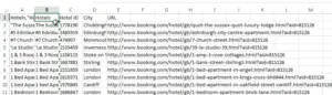 Microsoft Excel paste CSV into cells : Result after formatting CSV file into Excel spreadsheet cells