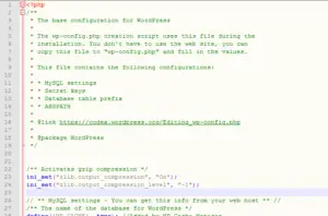 Wordpress activate gzip compression : Add code in the wp.config.php file