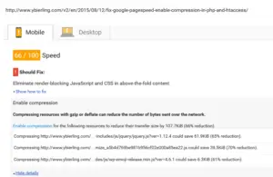 Wordpress activate gzip compression : Google PageSpeed insights results improved after activated gzip compression in WordPress