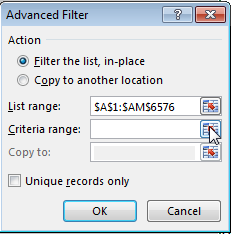 Microsoft Excel 2013 filter on multiple (1, 2 or more than 2) criterias : Advanced filter for multiple criteria menu