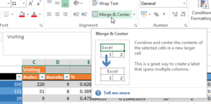 MS Excel 2013 how to make a table look good ? Merge and center cells