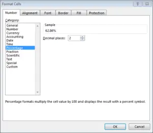 MS Excel 2013 how to make a table look good ? Select cells format type (number, percentage, ...)