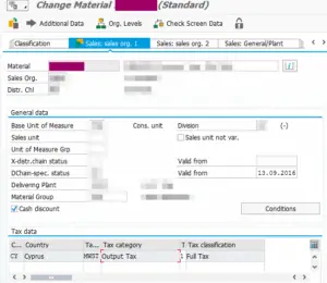 SAP solve Pricing error: Mandatory condition MWST is missing : Change material MWST tax code