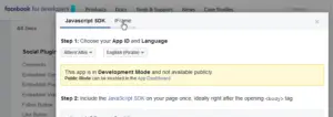 How to share a Facebook page on WordPress or your website : Javascript SDK details
