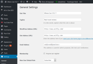 Wordpress how to move installation and change directory : Default URL settings