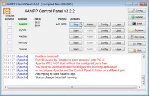 XAMPP Apache error Port 443 in use by Skype : Apache started without Skype issue