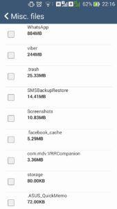 How to free storage space in Android by clearing cache : Review Misc data for uninstalled / unused apps