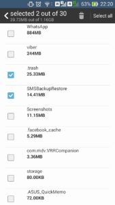 How to free storage space in Android by clearing cache : Select uninstalled / unused apps with data still existing