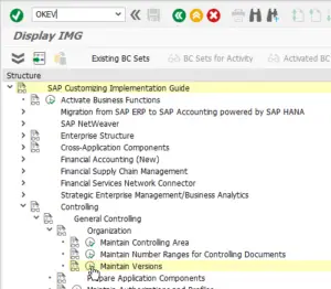 SAP How to solve Version is not defined for fiscal year : OKEV entry in SPRO, Maintain versions transaction