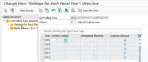 SAP How to solve Version is not defined for fiscal year : Settings access and new entries button
