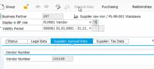 SAP PIR creation how to solve Supplier 123 not created by purchasing organization XX : General data displaying new vendor number