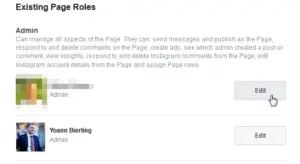 Facebook Page - how to change the Page owner : Edit the admin to remove