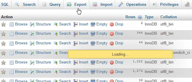 PHPMyAdmin table content not displaying, table marked as crashed and should be repaired, client hasn't closed the table properly - InnoDB tables : Table content not displaying