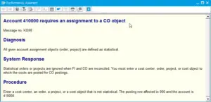 SAP solve KI248 Account requires an assignment to a CO object : Error explanation