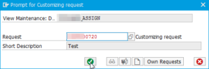 SAP Assign purchasing organization to company code and plant : Prompt for customizing request