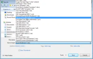 How to import an Excel file in a MySQL database in PHPMyAdmin : Finding the CSV comma separated format