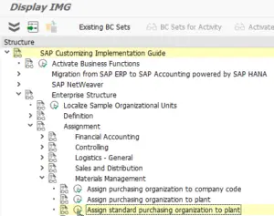 SAP Assign purchasing organization to company code and plant : Assignment of purchasing organization to plant in SPRO