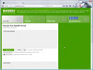 FileZilla retrieve password of an FTP website connection in Windows : Decode a Base64 UTF-8 password online
