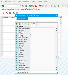 SAP Create new city code : Country selection for city code