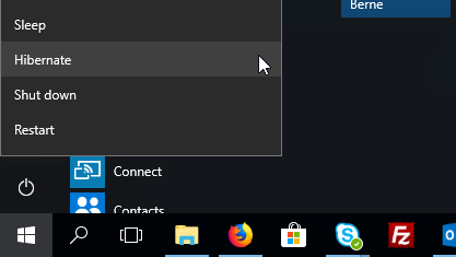 Windows 10 get the hibernate missing - how to add it back : Hibernate option back in Windows 10 power menu