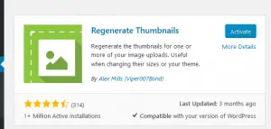 Wordpress image thumbnail not generated : Regenerate thumbnails plugin
