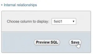 How to add a foreign key in phpMyAdmin : Selection of the field to display for foreign key references