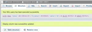 How to add a foreign key in phpMyAdmin : Foreign key successfully added in phpMyAdmin