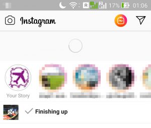 Instagram video upload stuck : Video upload successfully finished after reinstalling