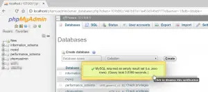 How to delete a database in phpMyAdmin : Database successfully deleted