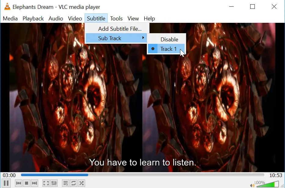 How to download subtitles in VLC : Movie played with subtitles downloaded in VLC player