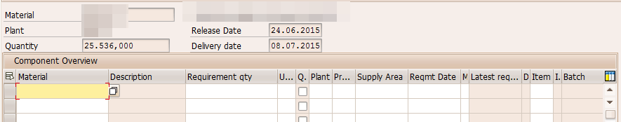 Missing BOM components in Purchase Order