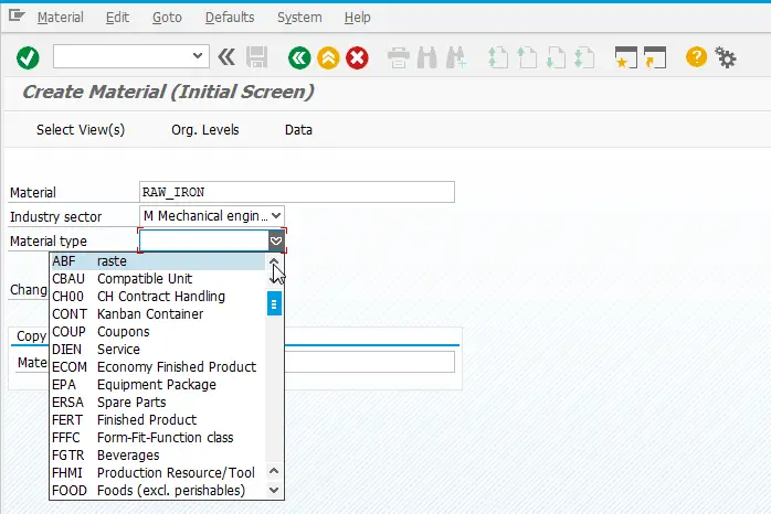 SAP display technical names in dropdown