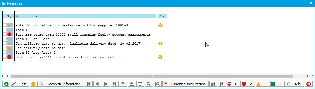 ME21N create purchase order in SAP