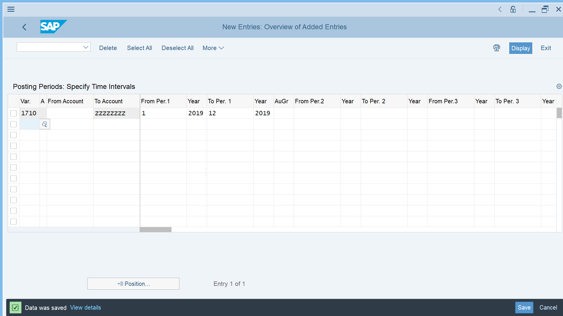 Close a posting period in SAP FI OB52 transaction