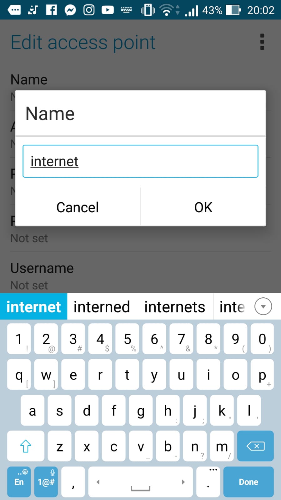 How to set mobile network settings APN on Android?