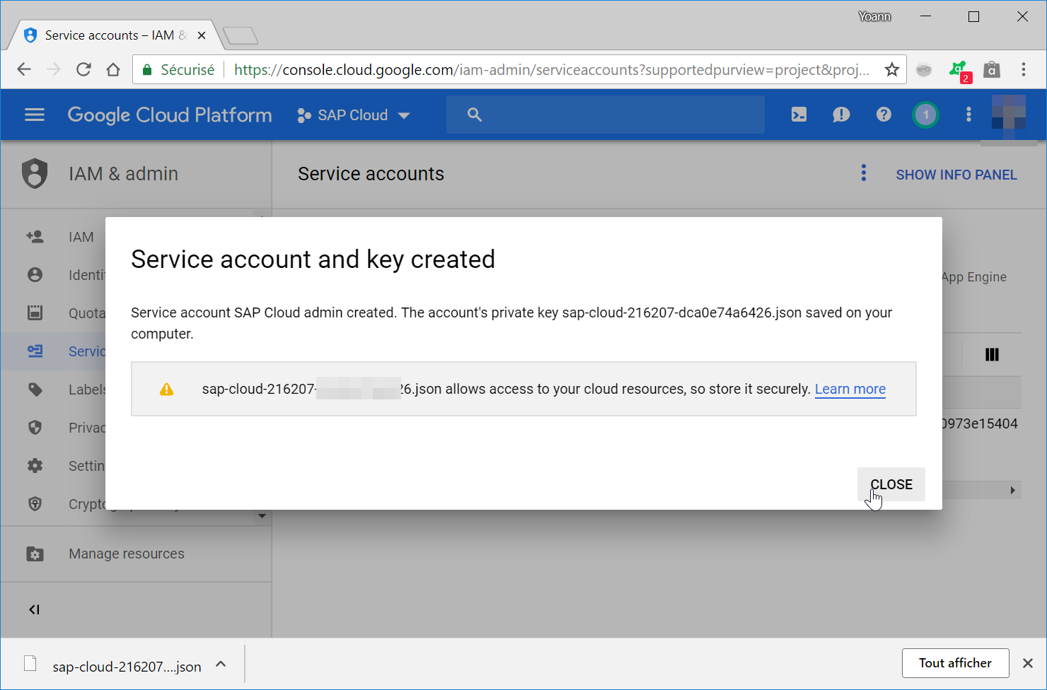 How to create a Google Cloud service account?